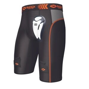 Youth hockey jock compression shorts with cup